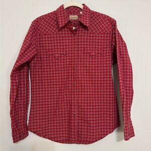 Wrangler Vintage Red Pearl Snap Western Shirt